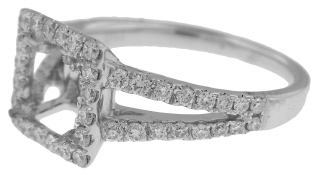 18kt white gold diamond ring semi-mount