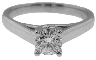14kt white gold and platinum head engagement ring with .48 rd diamond H VS2