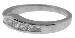 14kt white gold princess cut diamond half around band