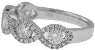 18kt white gold diamond ring.