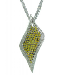 18kt white gold yellow diamond and diamond