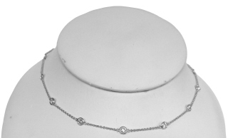 14kt white gold diamonds by the yard necklace