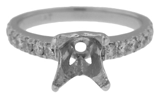 Platinum diamond ring semi-mount