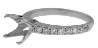 Platinum diamond ring semi-mount