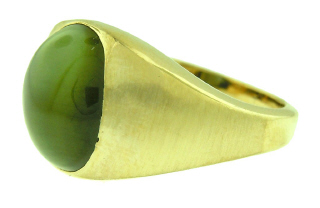 18kt yellow gold gents chrysoberyl cat's-eye ring