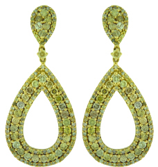18kt yellow gold fancy diamond earrings