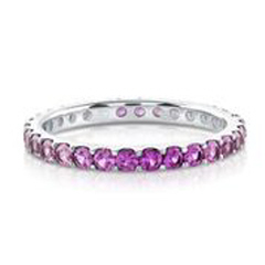 18kt white gold pink sapphire ombre eternity band.