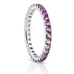 18kt white gold pink sapphire ombre eternity band.