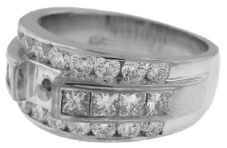 14kt white gold diamond ring semi-mount