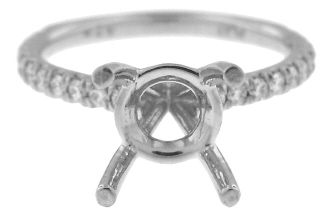 Platinum diamond solitaire semi-mount for 2ct center