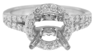 Platinum diamond solitaire semi-mount for one carat diamond