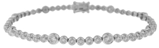18kt white gold bezel set diamond bracelet.