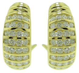 18kt yellow gold diamond huggie style earrings