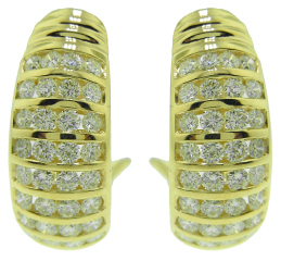 18kt yellow gold diamond huggie style earrings