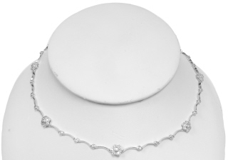 14kt white gold diamond necklace