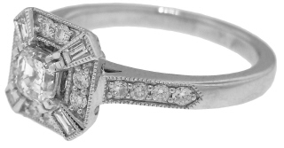 18kt white gold diamond ring.