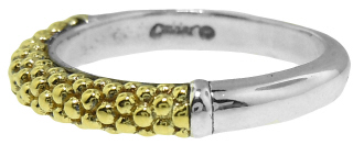 Silver and 18kt yellow gold Caviar (Lagos) ring