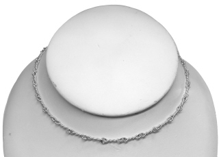 14kt white gold twisted wire chain 16"