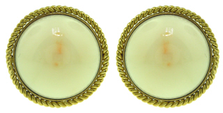 14kt yellow gold coral earrings