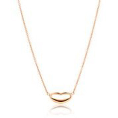 14kt rose gold lips necklace.