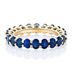 14kt yellow gold oval sapphire eternity band