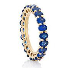 14kt yellow gold oval sapphire eternity band