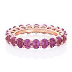 14kt yellow gold oval pink sapphire eternity band