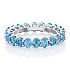 14kt yellow gold oval aquamarine eternity band