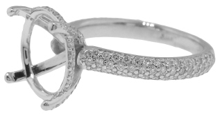 14kt white gold diamond semi-mount for 10mm round center