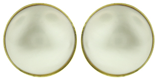 14kt yellow gold mabe pearl earrings