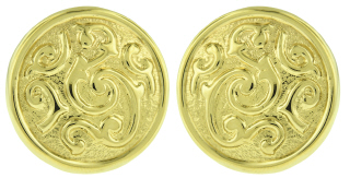 14kt yellow gold disc earrings.