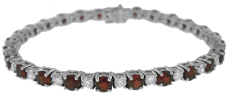 18kt white gold ruby and diamond bracelet.