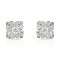 18kt white gold diamond earrings.