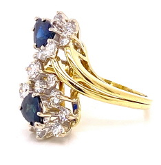 18kt yellow and white gold sapphire and diamond ring