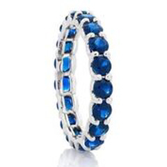 18kt white gold shared prong sapphire eternity band