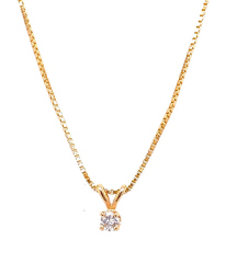 14kt yellow gold diamond pendant and chain