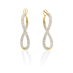 18kt yellow gold inside/outside diamond hoop earrings.