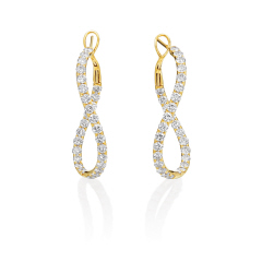 18kt yellow gold inside/outside diamond hoop earrings.