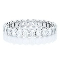 18kt white gold oval diamond eternity band.