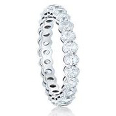 18kt white gold oval diamond eternity band.