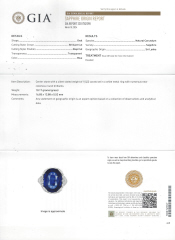 Platinum ring with oval sapphire 10.52cts and diamonds