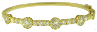 18kt yellow gold diamond bangle bracelet.