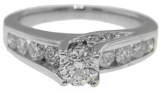 14kt white gold engagment ring with round diamond .31ct J SI2