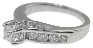 14kt white gold engagment ring with round diamond .31ct J SI2