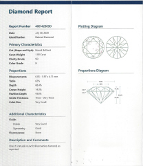 Loose round diamond 1.00ct H SI3 EGL