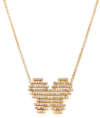 14kt yellow gold butterfly diamond pendant with chain