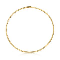 14kt yellow gold 3mm flat omega neckchain