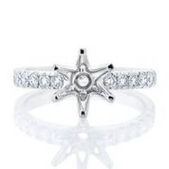 18kt white gold diamond semi-mount for one carat round