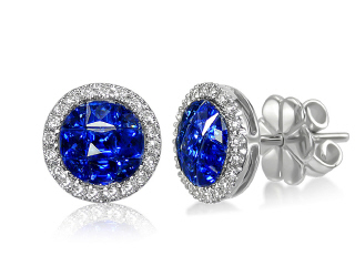 18kt white gold sapphire and diamond earrings.