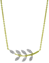 14kt yellow gold diamond branch pendant